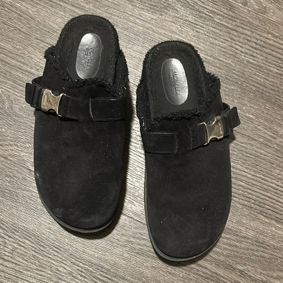 Men Moncler Suede Black Mules - Picture 4 of 6